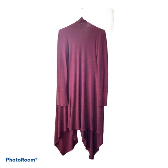 Auberge/burgandy long cardigan - Picture 2 of 9